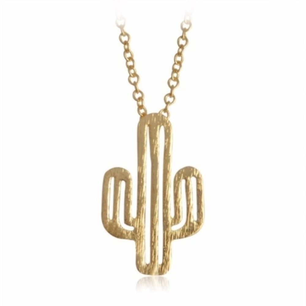 Gold Cactus Necklace